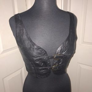 Ladies Leather Halter Top